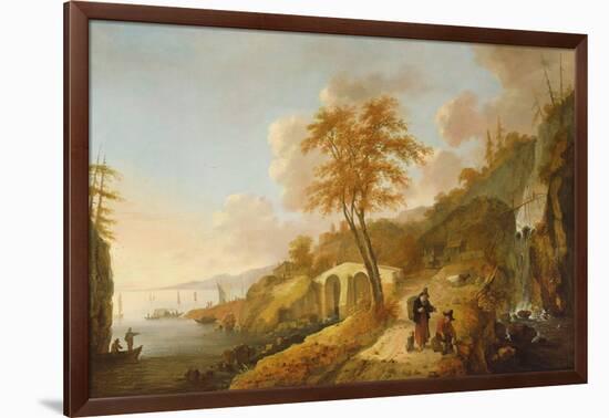 A Coastal Scene with Fishing Boats-Peter De Bloot-Framed Giclee Print
