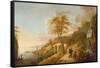 A Coastal Scene with Fishing Boats-Peter De Bloot-Framed Stretched Canvas