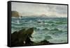 A Coastal Scene-David James-Framed Stretched Canvas