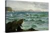 A Coastal Scene-David James-Stretched Canvas