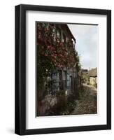 A Cobbled Street in Gerberoy, France, 1938-null-Framed Premium Giclee Print