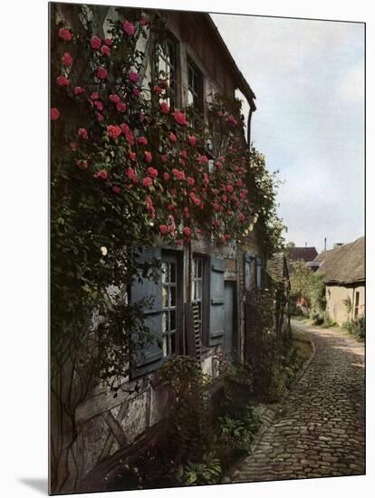 A Cobbled Street in Gerberoy, France, 1938-null-Mounted Giclee Print