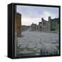 A Cobblestone Roman Road in Pompeii, Italy-null-Framed Stretched Canvas