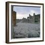 A Cobblestone Roman Road in Pompeii, Italy-null-Framed Photographic Print