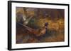 A Cock and Hen Pheasant at the Edge of a Wood-Archibald Thorburn-Framed Giclee Print