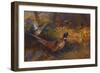 A Cock and Hen Pheasant at the Edge of a Wood-Archibald Thorburn-Framed Premium Giclee Print