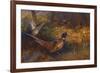 A Cock and Hen Pheasant at the Edge of a Wood-Archibald Thorburn-Framed Premium Giclee Print