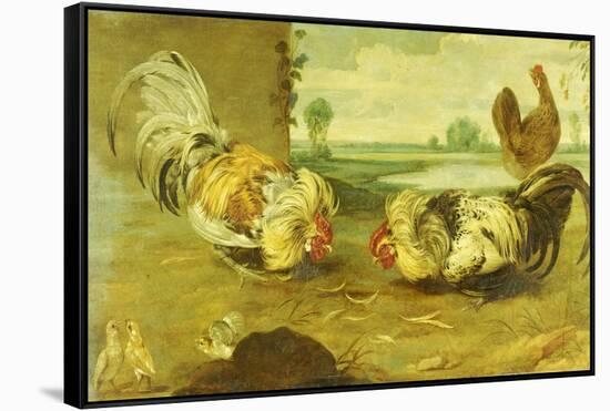 A Cock Fight-Frans Snyders-Framed Stretched Canvas