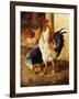 A Cockerel and Chickens in a Farmyard-Federico Jimenez Fernandez-Framed Premium Giclee Print