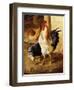 A Cockerel and Chickens in a Farmyard-Federico Jimenez Fernandez-Framed Premium Giclee Print