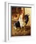 A Cockerel and Chickens in a Farmyard-Federico Jimenez Fernandez-Framed Premium Giclee Print