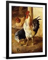 A Cockerel and Chickens in a Farmyard-Federico Jimenez Fernandez-Framed Giclee Print