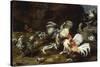 A Cockfight with other Poultry in a Farmyard-Frans Snyders-Stretched Canvas