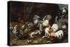 A Cockfight with other Poultry in a Farmyard-Frans Snyders-Stretched Canvas