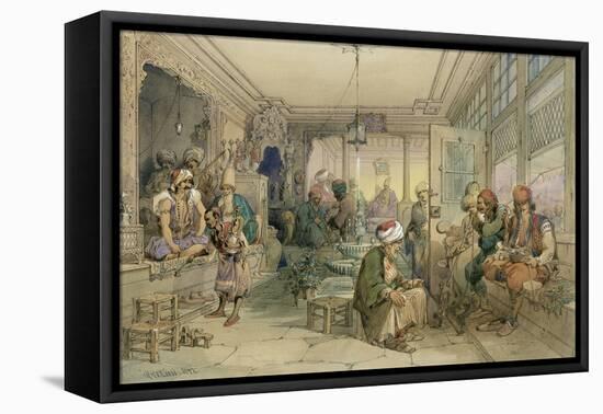 A Coffee House, Constantinople, 1854-Amadeo Preziosi-Framed Stretched Canvas