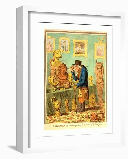 A Cognocenti Contemplating Ye Beauties of Ye Antique-null-Framed Giclee Print