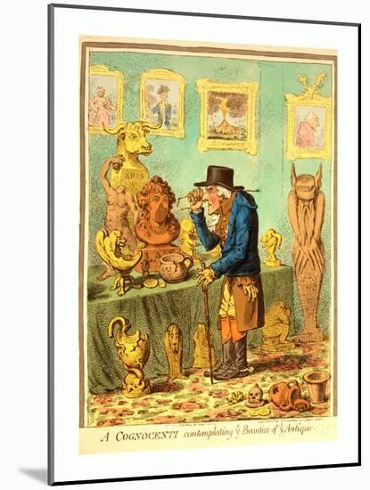 A Cognocenti Contemplating Ye Beauties of Ye Antique-null-Mounted Giclee Print