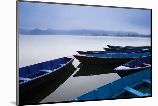 A Cold Front Brings a Low-Lying Fog Above Phewa Lake Next to Pokhara, Nepal-Sergio Ballivian-Mounted Photographic Print