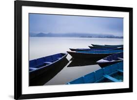 A Cold Front Brings a Low-Lying Fog Above Phewa Lake Next to Pokhara, Nepal-Sergio Ballivian-Framed Photographic Print