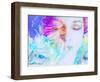 A Collage of Close-Up Portraits Layered with Flowers in Rainbow Colors-Alaya Gadeh-Framed Photographic Print