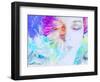 A Collage of Close-Up Portraits Layered with Flowers in Rainbow Colors-Alaya Gadeh-Framed Photographic Print