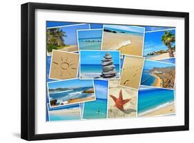 A Collage Of Some Pictures Of Different Beaches Of Spain-nito-Framed Art Print