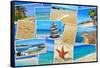 A Collage Of Some Pictures Of Different Beaches Of Spain-nito-Framed Stretched Canvas