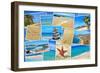 A Collage Of Some Pictures Of Different Beaches Of Spain-nito-Framed Premium Giclee Print