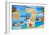 A Collage Of Some Pictures Of Different Beaches Of Spain-nito-Framed Premium Giclee Print