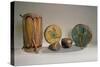A Collection of American Indian Drums (Mixed Media)-American-Stretched Canvas