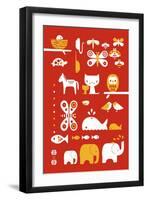 A Collection of Animals-Dicky Bird-Framed Premium Giclee Print