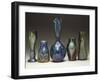 A Collection of Iridescent Glass Vases by Loetz-Adler & Sullivan-Framed Giclee Print