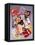 A Collection of Over Thirty Rolling Stones Souvenirs-null-Framed Stretched Canvas