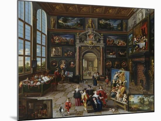 A Collector's Gallery. (Realised with Cornelis De Baellieur)-Frans Francken the Younger-Mounted Giclee Print