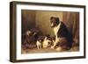 A Collie with Her Puppies (Oil on Canvas)-Otto Eerelman-Framed Giclee Print