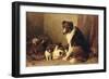 A Collie with Her Puppies (Oil on Canvas)-Otto Eerelman-Framed Giclee Print