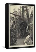 A Colliery Explosion, Volunteers to the Rescue-Alfred Edward Emslie-Framed Stretched Canvas