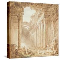 A Colonnade in Ruins, 1780-Hubert Robert-Stretched Canvas