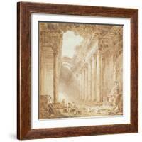 A Colonnade in Ruins, 1780-Hubert Robert-Framed Giclee Print