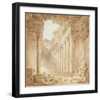 A Colonnade in Ruins, 1780-Hubert Robert-Framed Giclee Print