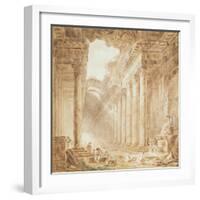 A Colonnade in Ruins, 1780-Hubert Robert-Framed Giclee Print