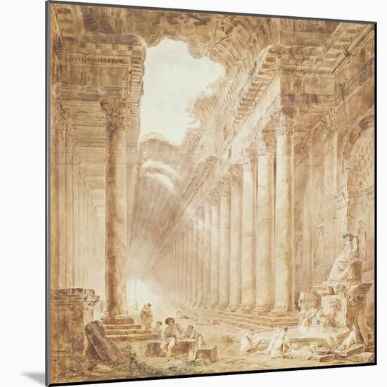 A Colonnade in Ruins, 1780-Hubert Robert-Mounted Giclee Print
