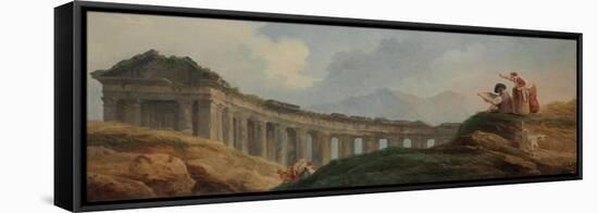 A Colonnade in Ruins-Hubert Robert-Framed Stretched Canvas