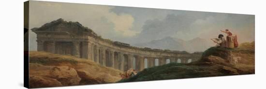 A Colonnade in Ruins-Hubert Robert-Stretched Canvas