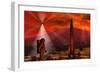 A Colony Being Established on an Alien Red Planet-null-Framed Premium Giclee Print