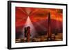 A Colony Being Established on an Alien Red Planet-null-Framed Art Print