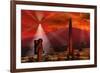 A Colony Being Established on an Alien Red Planet-null-Framed Art Print