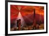 A Colony Being Established on an Alien Red Planet-null-Framed Art Print