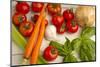 A Colorful Array of Fresh Garden Veggies Sit on a Rustic White Farm Table-Cynthia Classen-Mounted Photographic Print