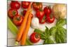 A Colorful Array of Fresh Garden Veggies Sit on a Rustic White Farm Table-Cynthia Classen-Mounted Photographic Print